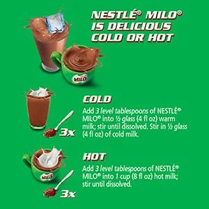 NESTL MILO Chocolate Malt Beverage Mix, 3.3 Pound Can (1.5kg) | Fortified Powder Energy Drink - chocolate milk, milo, chocolate powder, malt