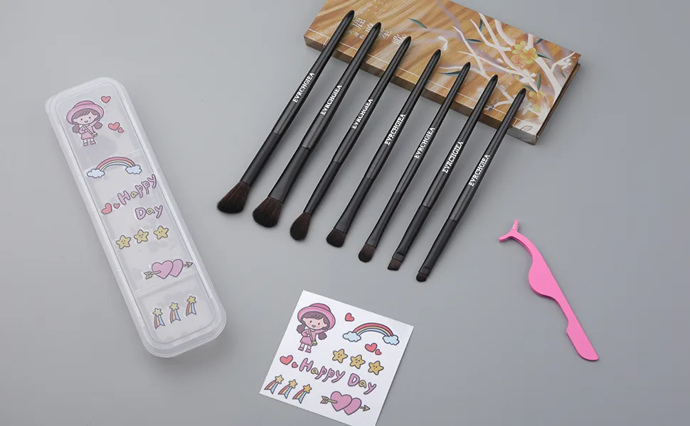 Makeup Brushes Set Professional Premium Synthetic Powder Foundation Blending Eye Shadow Blush Concealers Face Makeup Brush Kit 7eyeshadow brushes with bag - eye shadow brushes set with cosmetic case