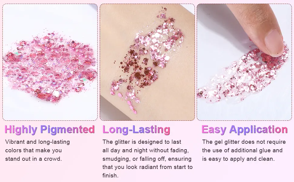 Holographic White Face Glitter TEOYALL Long Lasting Glitter Shimmer Chunky Sequins Glitters for Body Face Hair Makeup (White) #9 White - face glitter