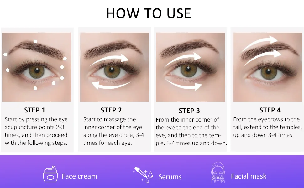 Eye Roller 2-in-1 Design Eye Cream Applicator and Ice Roller Face Massager Tool for Puffiness Eye Bags Eye Muscle Ache - eye roller