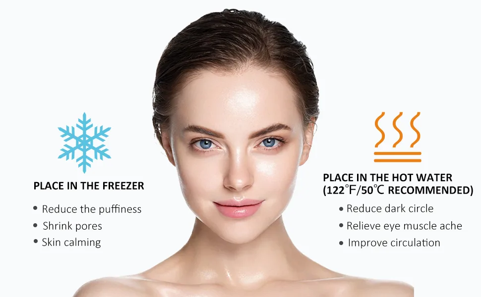 Eye Roller 2-in-1 Design Eye Cream Applicator and Ice Roller Face Massager Tool for Puffiness Eye Bags Eye Muscle Ache - eye roller ice roller