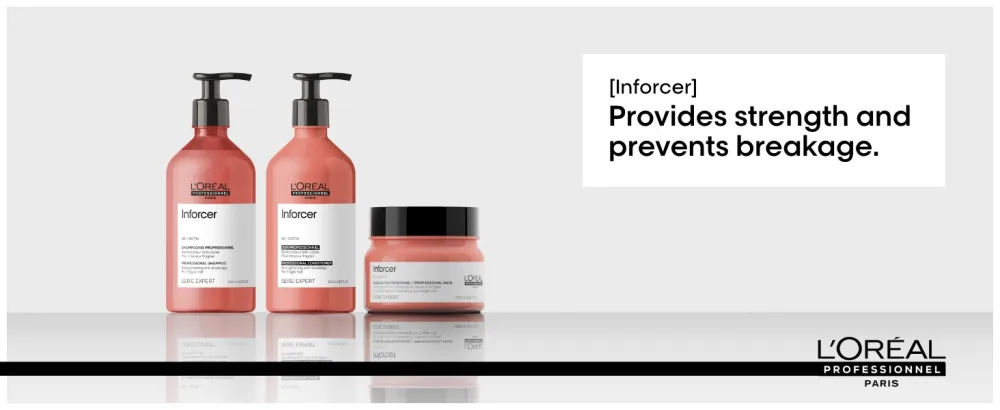 L'Oreal Professionnel Inforcer Deep Conditioner | For Weak & Fragile Hair | Provides Strength and Prevents Breakage| With Biotin & Vitamin B6 | 16.9 Fl. Oz. - Inforcer provides strength and prevents breakage