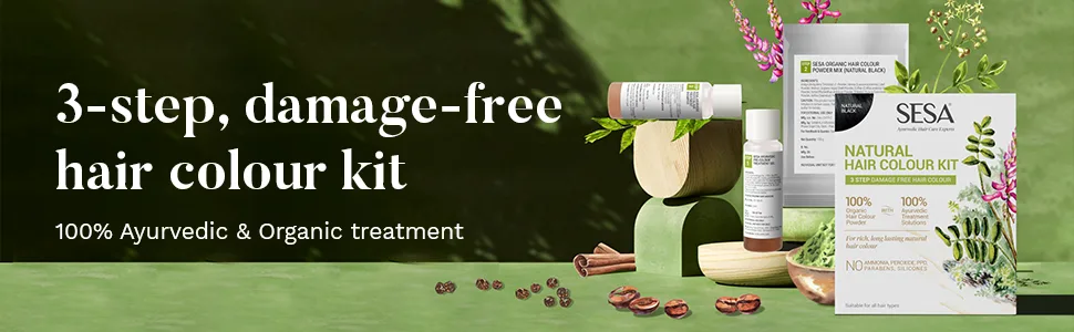 sesa 3 Step Natural Hair Colour Kit - For FIRST GREYS - 100% Organic & Ayurvedic - product information 10