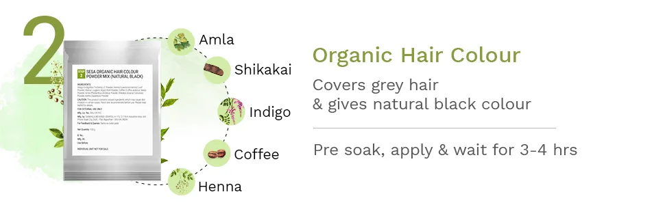 sesa 3 Step Natural Hair Colour Kit - For FIRST GREYS - 100% Organic & Ayurvedic - product information 13