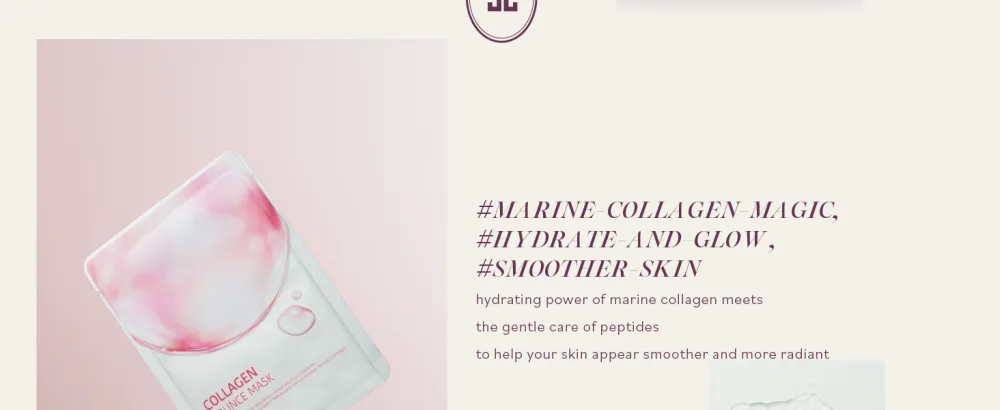 JAYJUN Collagen Bounce Mask (10 Sheets) Firming & Plumping with French Marine Collagen 0.77 fl. oz. - Collagen bounce mask-02