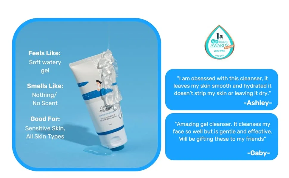 ROUND LAB Birch Juice Moisturizing Cleanser | Unclogs hidden sebum Clears away dead skin cells. Soothing Low pH Gel Type Cleanser (5.07 fl.oz) - Birch Cleanser