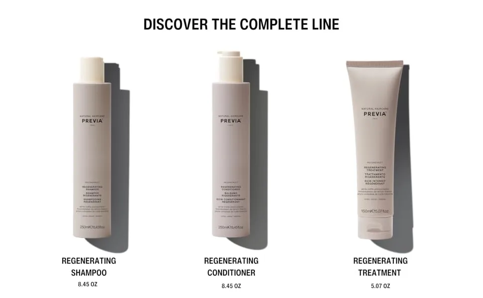 Previa Reconstruct Travel Kit - Regenerating Shampoo (3.4 oz) and Damaged Hair Conditioning Treatment with White Truffle (2 oz) - PREVIA RECONSTRUCT