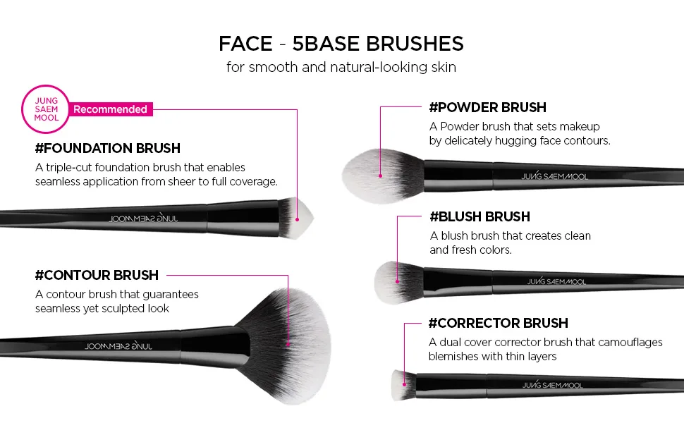  JUNGSAEMMOOL OFFICIAL Masterclass Foundation Brush | Makeup Artist Brand | Synthetic Angled Brush | Flawless Application - Jungsaemmool base brushes