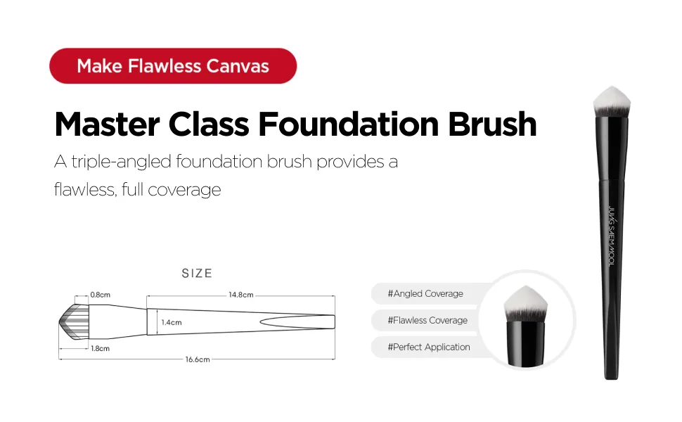  JUNGSAEMMOOL OFFICIAL Masterclass Foundation Brush | Makeup Artist Brand | Synthetic Angled Brush | Flawless Application - Master Class Foundation Brush