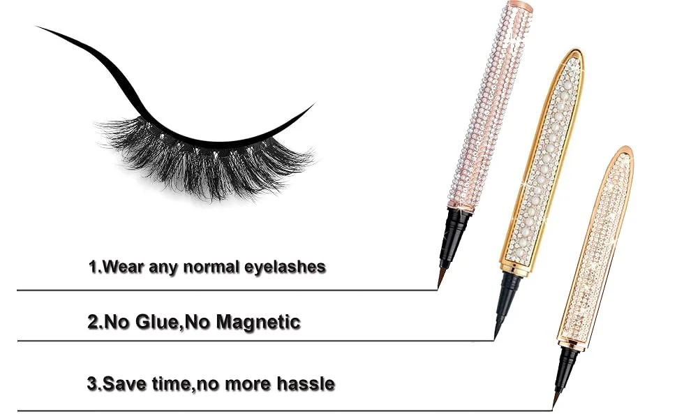 Magic Eyelashes with Eyeliner Magic Eyelashes and Self adhesive Eyeliner Kit 6 Pairs 2021 Upgraded Reusable Mink Lashes Dramatic Look No Glue Needed (Magic Glitter Pearl B) - magic eyeliner and lashes magic eyeliner and eyelashes magic eyeliner and eyelashes magic eyeliner