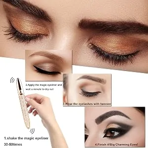 Magic Eyelashes with Eyeliner Magic Eyelashes and Self adhesive Eyeliner Kit 6 Pairs 2021 Upgraded Reusable Mink Lashes Dramatic Look No Glue Needed (Magic Glitter Pearl B) - mink lashes fluffy 25 mml mink lashes 25 mml mink lashes 25 mml mink lashes fluffy women gifts