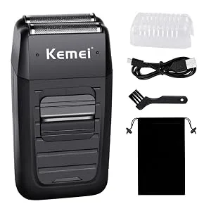 KEMEI Men's Reciprocating Cordless Razor Electric Rechargeable Razor Precision Beard Sideburn Trimmer Razors Twin Blade Multifunction Grooming Razor - 1102