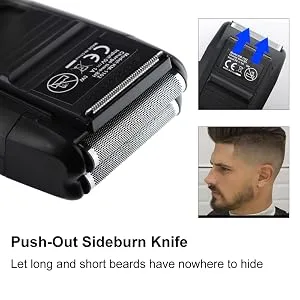 KEMEI Men's Reciprocating Cordless Razor Electric Rechargeable Razor Precision Beard Sideburn Trimmer Razors Twin Blade Multifunction Grooming Razor - 1102
