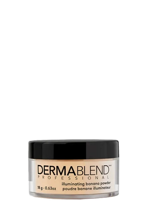 Dermablend Loose Setting Powder Face Powder Makeup & Finishing Powder for Light Medium & Tan Skin Tones Original Translucent Regular and Travel Size Set - Banana Powder