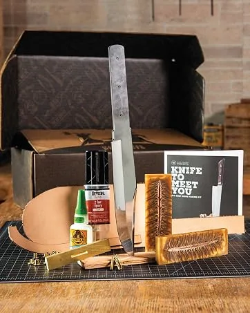 Man Crates Beard Wrangler Mini Crate - Includes Beard Shampoo Beard Balm Grooming Oil Beard Brush - 100% Natural Oils - Unique Gift for Men - knife making set