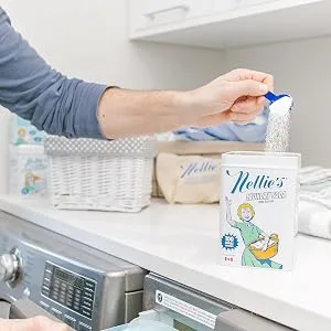 Nellie's Non-Toxic Vegan Powdered Laundry Detergent, 100 Loads (3.3lbs) Fresh Scent Fragrance Free 3.3 Pound (Pack of 1) - Laundry Soda How to Use