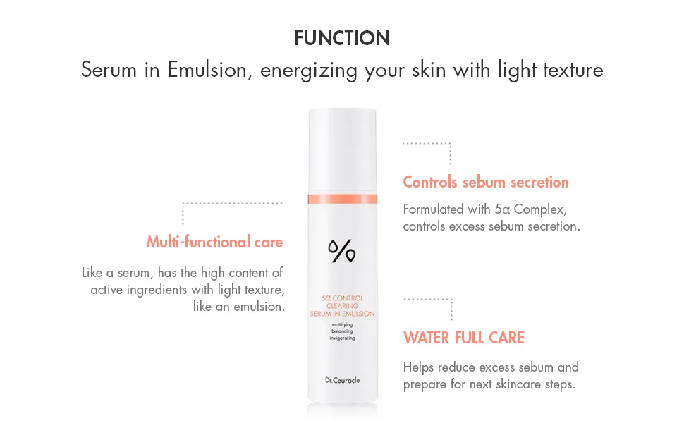 Dr.Ceuracle 5 Control Clearing Serum In Emulsion 100ml - 5 ALPHA EMULSION