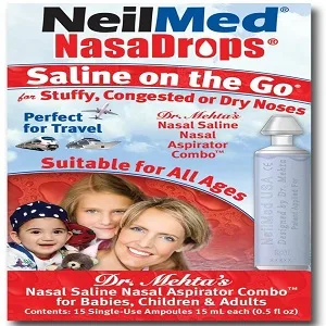 Neil Med NASA Drops Saline Vials, 15 Single-Use Ampoules, 0.5 Fl Oz - product information 1