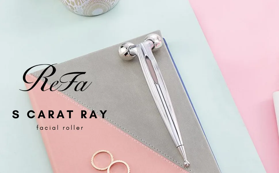 ReFa S Carat RAY -Deluxe Eye Lip & Forehead Roller | Push-Point Tip and Petite Sized Facial Roller - ReFa S Carat Ray Face Rollers
