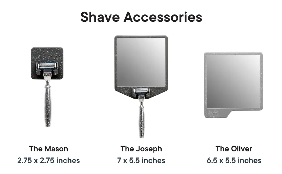 Tooletries - The Mason Razor Holder - Secure & Safe Silicone Toiletry Organizer Shower & Bathroom Accessory - Features Silicone-Grip Technology Removable & Reusable - Charcoal - Tooletries Shave Accessories Silicone storage for an organized life
