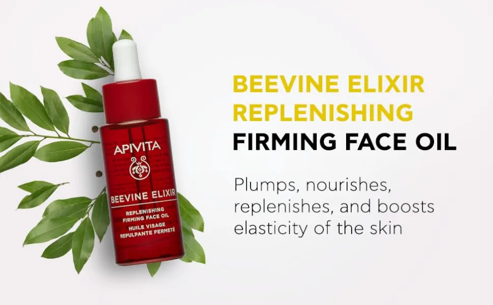 Apivita Beevine Elixir Replenishing Firming Face Oil Revitalizing Formula with Propolis & Grape Seed Oils 1.01 oz - Beevine Elixir Replenishing Firming Face Oil