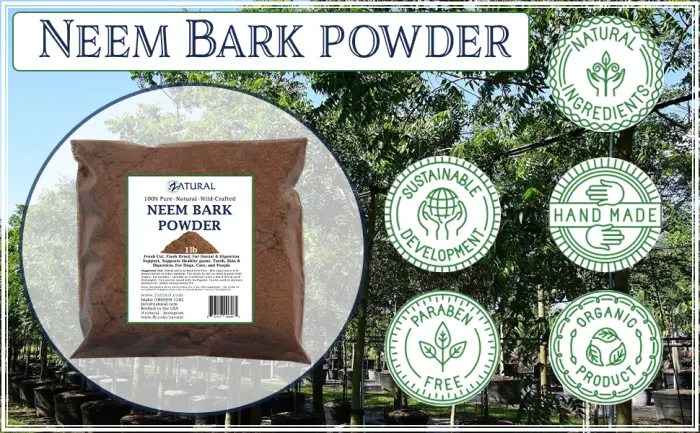 Neem Bark Powder 16ounce-Dental and Digestion Support-Tooth Powder-Pure Neem Bark Powder - Neem Bark Powder