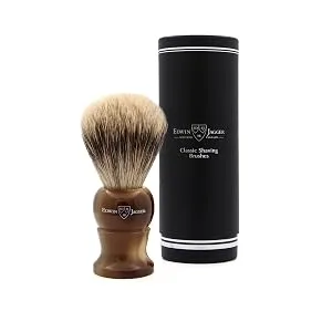 Edwin Jagger 1EJ282 Medium Super Badger Shaving Brush Imitation Light Horn for use with Shaving Cream or Soap for Men - Edwin Jagger 1EJ282 Medium Super Badger Shaving Brush and packaging