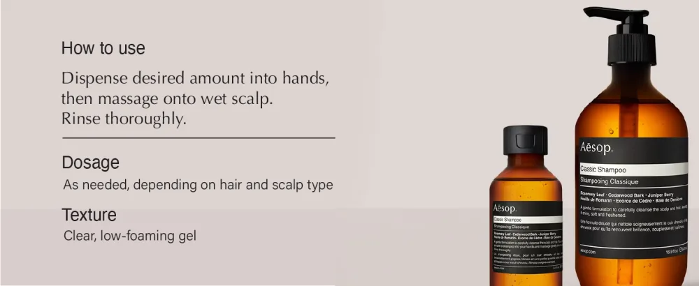 Aesop Classic Shampoo & Conditioner | Hydrates and Softens Hair | Paraben Cruelty-free & Vegan | 16.9 oz - Classic Shampoo