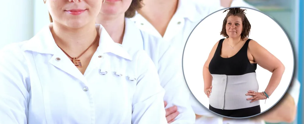 4 Panel 12" high Plus Size Post Surgery Abdominal Binder Fits 30" to 45" Waist S/M (30" to 45") - Clinically supported