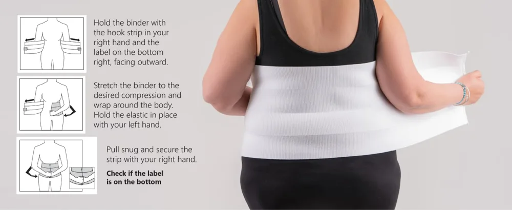 4 Panel 12" high Plus Size Post Surgery Abdominal Binder Fits 30" to 45" Waist S/M (30" to 45") - product information 21