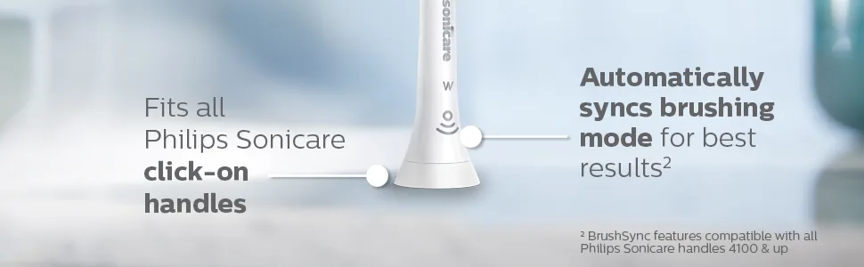 Philips Sonicare Genuine W DiamondClean Replacement Toothbrush Heads 2 Brush Heads White HX6062/65 Brush Heads White - tooth brush head syncs to handle