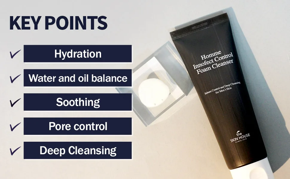 The Skin House Deep Cleansing Foam for Men 4 Ounce - pore control