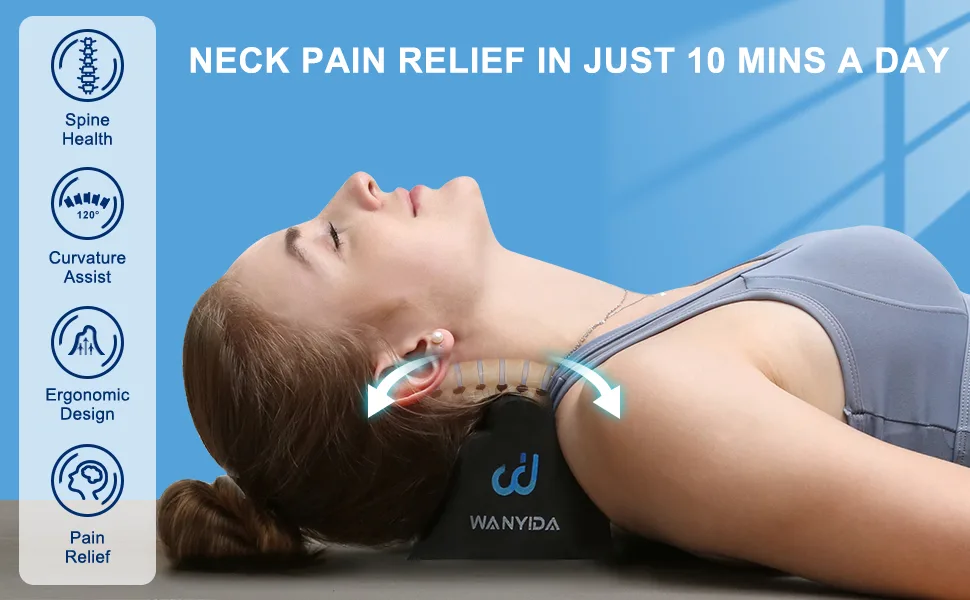 Neck and Shoulder Relaxer, Neck Stretcher Chiropractic Pillows for Pain Relief, Cervical Traction Device for Cervical Spine Alignment. - Cervical Orthotic Traction Block traction Device Neck Stretcher Chiropractic Pillow