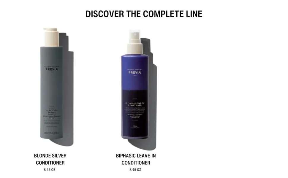 PREVIA Blonde Silver Shampoo - Hydrating Shampoo for Blonde Gray and White Hair (8.45 oz) - PREVIA SILVER