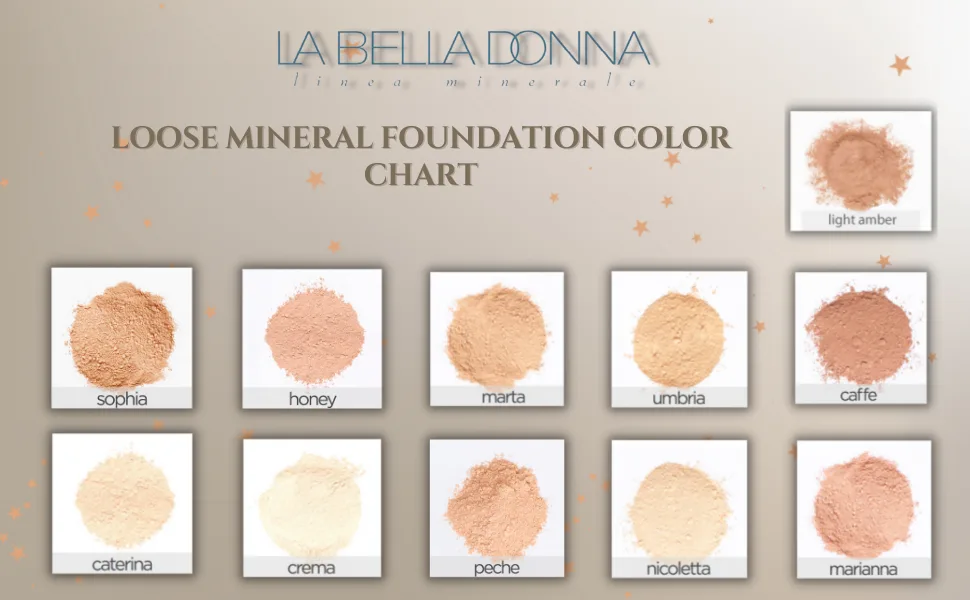 Minerals on the Go - (Dispensing Brush w/Loose Foundation) in Honey - Color Chart