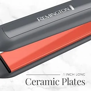 S5500TA 1" Anti-Static Flat Iron with Floating Ceramic Plates and Digital Controls Hair Straightener Grey/Coral - product information 4