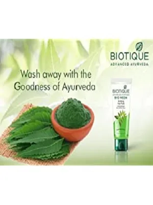 Biotique Advanced Ayurveda Bio Neem Purifying Face Wash for All Skin Types 150ml I 5.07 Fl. Oz. - product information 1