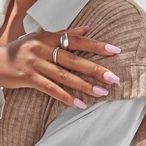 KISS imPRESS No Glue Mani Press-On Nails Design 'As It Was' Neutral/green Medium Size Almond Shape Includes 30 Nails Prep Pad Instructions Sheet 1 Manicure Stick 1 Mini File - image