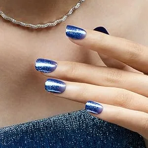 KISS imPRESS No Glue Mani Press-On Nails Color FX 'Infinity' Dark Purple Short Size Squoval Shape Includes 30 Nails Prep Pad Instructions Sheet 1 Manicure Stick 1 Mini File - image