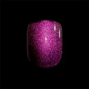 KISS imPRESS No Glue Mani Press-On Nails Color FX 'Infinity' Dark Purple Short Size Squoval Shape Includes 30 Nails Prep Pad Instructions Sheet 1 Manicure Stick 1 Mini File - image