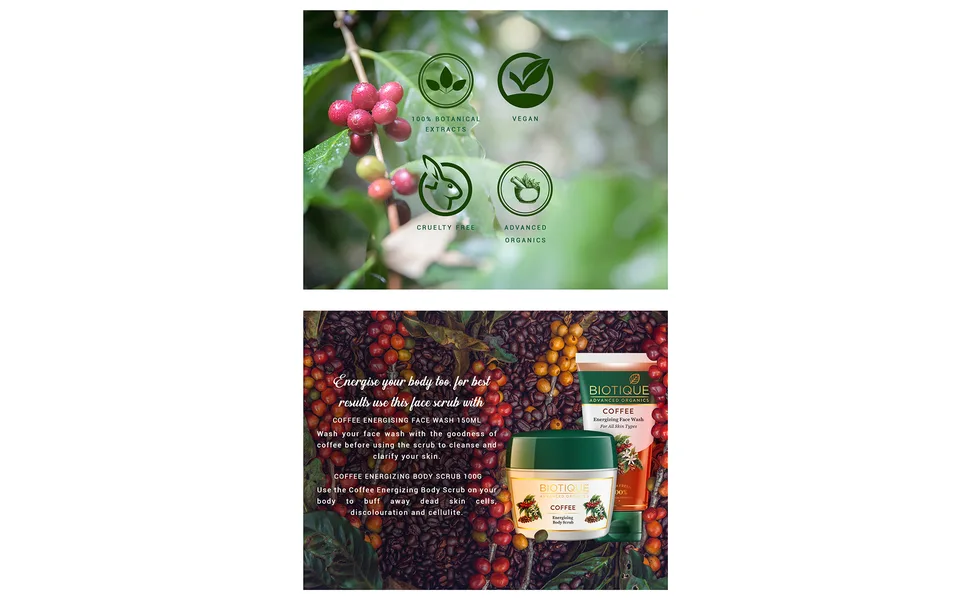 Biotique Coffee Energizing Face Srcub for all Skin Types 50g - product information 4