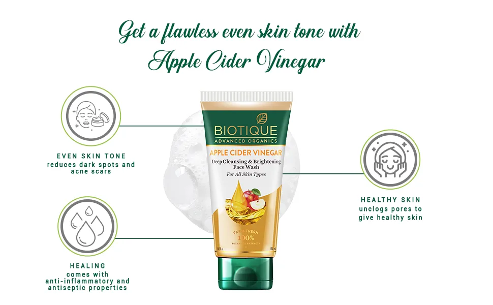 Biotique Apple Cider Vinegar Deep Cleansing Face Wash 150 ml - product information 4