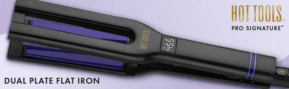 HOT TOOLS Pro Signature Dual Plate Flat Iron - flatiron; flatirons; straightener; straighteners; professional; ceramic; hottools; extrastraighthair