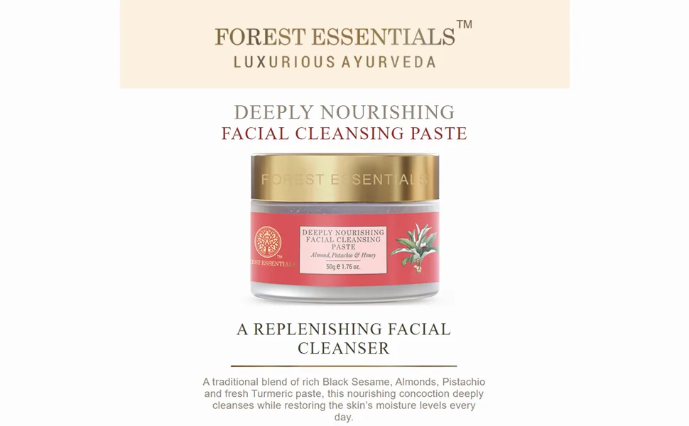 Forest Essentials Deeply Nourishing Facial Cleansing Paste 50gms - product information 1