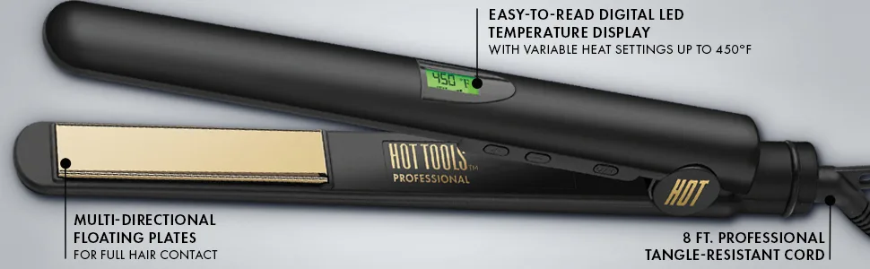 Hot Tools Professional Titanium Ceramic 1" Digital Flat Iron 1 ct. - flatiron; flatirons; straightener; straighteners; hairstraightener; hairstraighteners; titanium