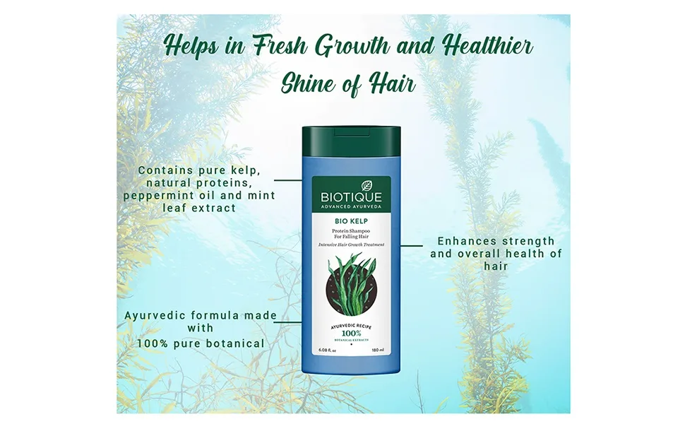 Biotique Bio Kelp Protein Shampoo for Falling Hair Intensive Hair Regrowth Treatment 180ml Ocean kelp 180ml - product information 3