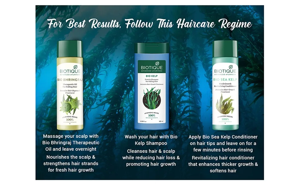 Biotique Bio Kelp Protein Shampoo for Falling Hair Intensive Hair Regrowth Treatment 180ml Ocean kelp 180ml - product information 4