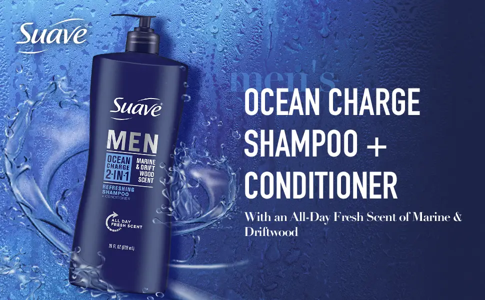 Suave 2 in 1 Shampoo and Conditioner Ocean Charge 28 oz - Image