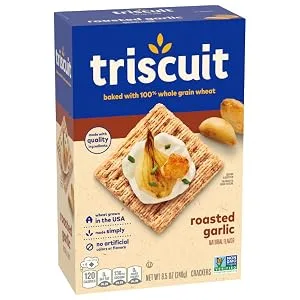 Triscuit Roasted Garlic Whole Grain Wheat Crackers 6 - 8.5 oz Boxes - image
