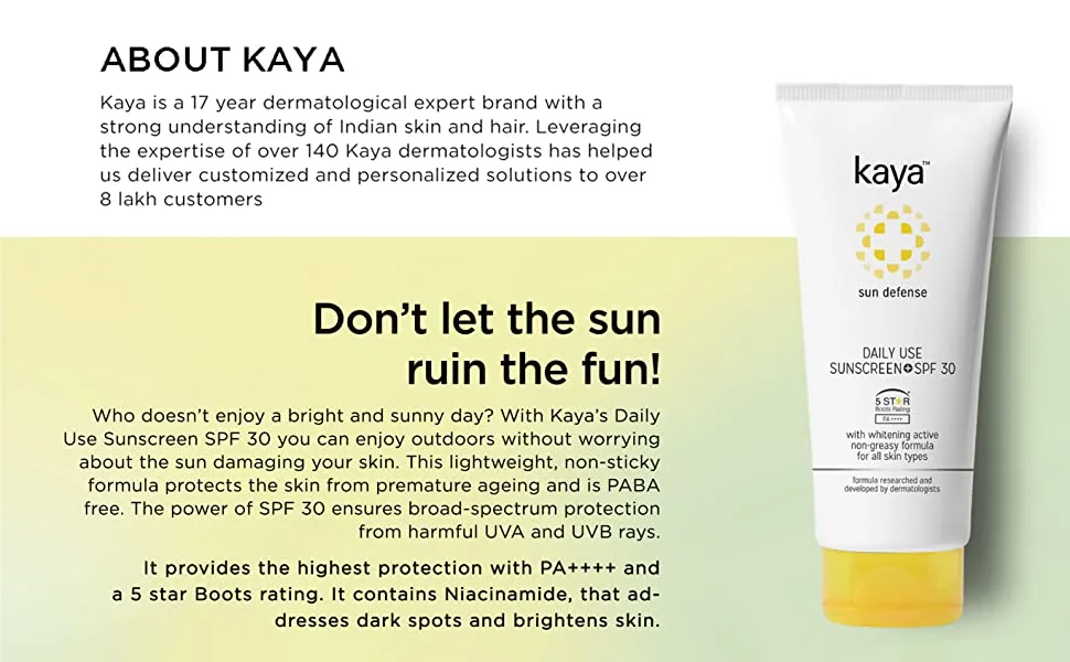 Kaya Skin Clinic Daily Use Sunscreen SPF 30 75ml - product information 2
